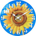 Large Sunflower Decor Wall Clocks, Waterproof Glass Wall Clock by HorizentWallClock