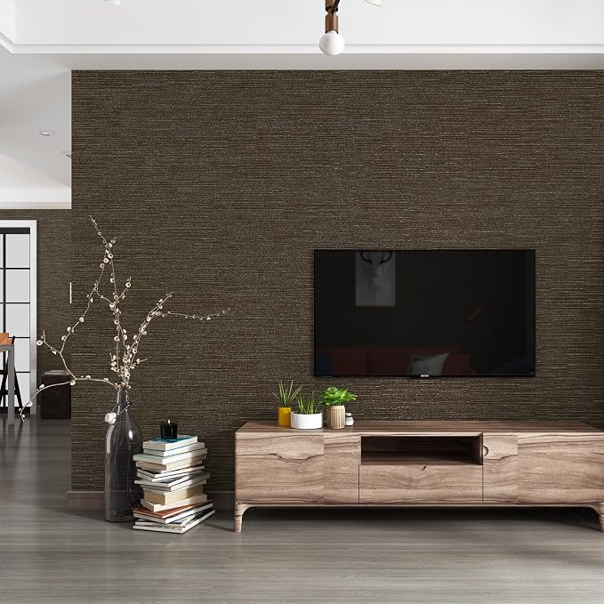 Haimin Grasscloth Wallpaper Peel and Stick 20.9in X 393in Fabric Contact Paper - Image 3