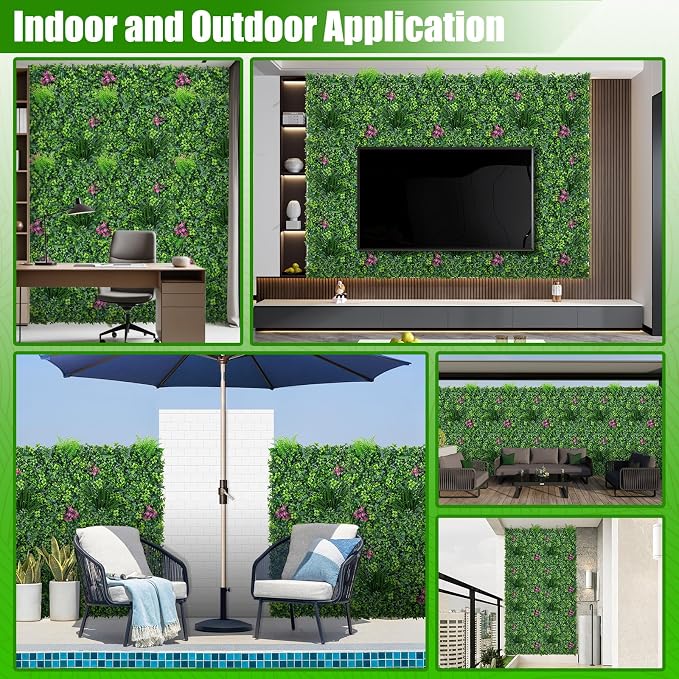 Artificial Grass Wall Roll Panels, UV-Anti Fake Greenery Plant Boxwood Panels - Image 5