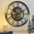 CLXEAST 21 Inch Large Moving Gears Wall Clock by CLXEAST