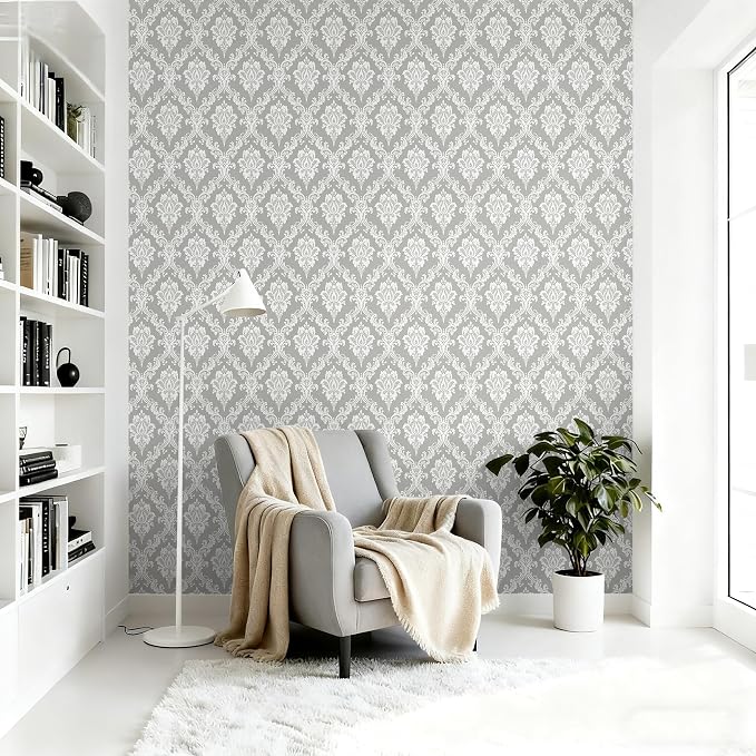 Peel and Stick Wallpaper Grey and White Contact Paper - Image 3