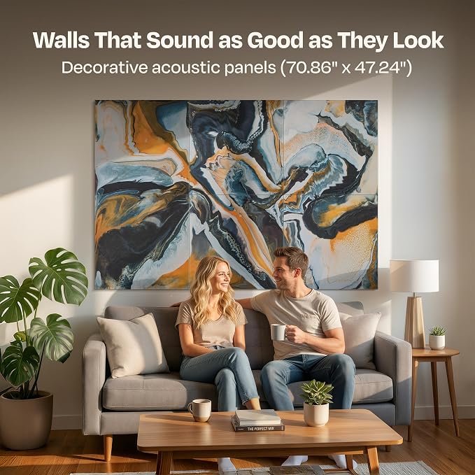 XL Acoustic Wall Panels 6-Pack Decorative Acoustic Panels High Density Sound - Image 2