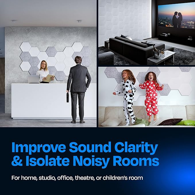 Acoustic Panels 12-Pack Soundproof Wall Panels 14"X12.1"X0.4" Sound Panels High - Image 4