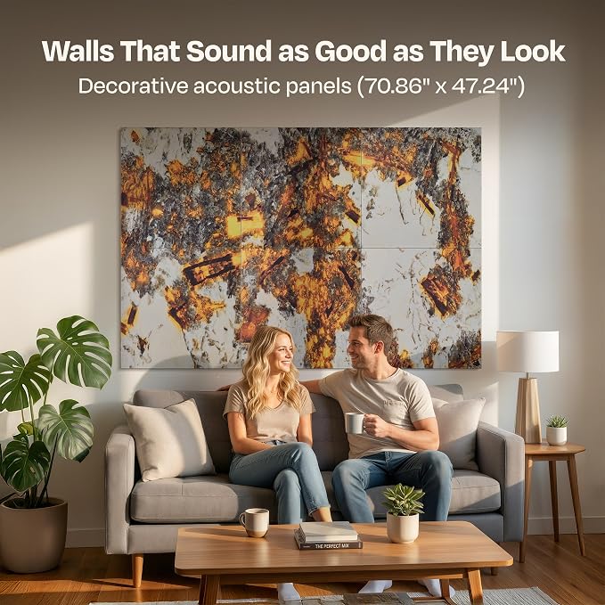 XL Acoustic Wall Panels 6-Pack Decorative Acoustic Panels High Density Sound - Image 2