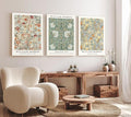 Induslyfe Large Framed Flower Wall Art Canvas Decor Set of 3, William Morris by Induslyfe