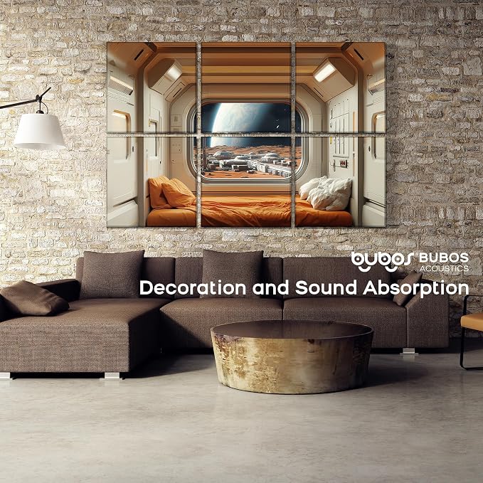BUBOS 6 Pack Self-Adhesive Acoustic Wall Panels, 70.8" x 47.2" Sound Panels - Image 9