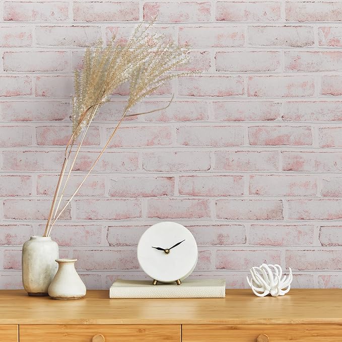 Tempaper White-Washed Brick Removable Peel and Stick Wallpaper, 20.5 in X 16.5 - Image 5