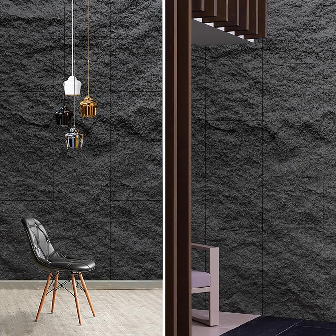 KASARO PU 3D Faux Stone Wall Panels, Cement Texture Accent - Image 4