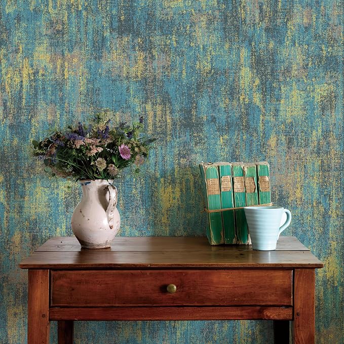 JiffDiff Vintage Metallic Peel and Stick Wallpaper Self Adhesive Industrial - Image 8