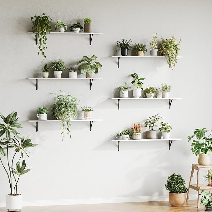 WOPITUES Floating Shelves for Wall 48″W x 8″D, Long Wall Mounted Shelves Set of - Image 8