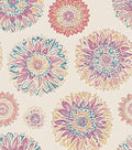 Beige Boho Wallpaper Peel and Stick, Vintage Circle Floral Contact Paper 17.5" by Laatse
