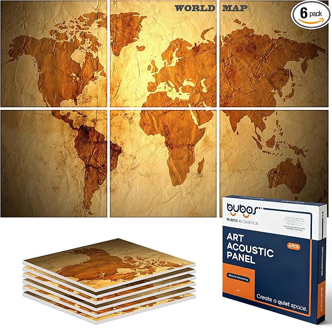 BUBOS 6 Pack Self-Adhesive Acoustic Wall Panels, 70.8" x 47.2" Sound Panels by BUBOS