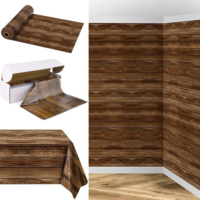 Kochorie 200 Ft x 54 Inch Wood Grain Tablecloth Roll in Slide Cutter Box by Kochorie