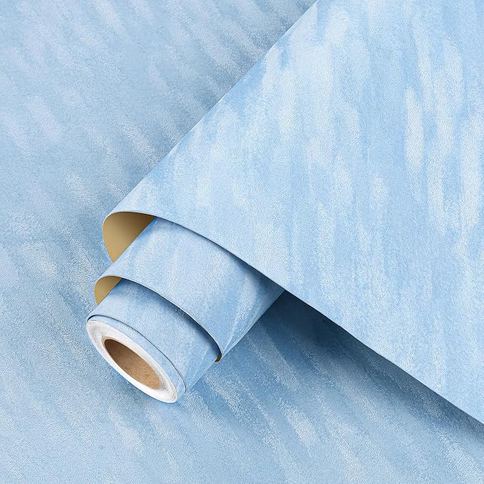 ReWallpaper Blue Peel and Stick Wallpaper Removable Soundproof Velvet Textured - Image 9