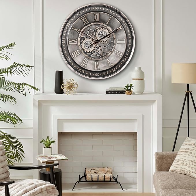 CLXEAST 24 Inch Large Moving Gear Wall Clock - Image 4