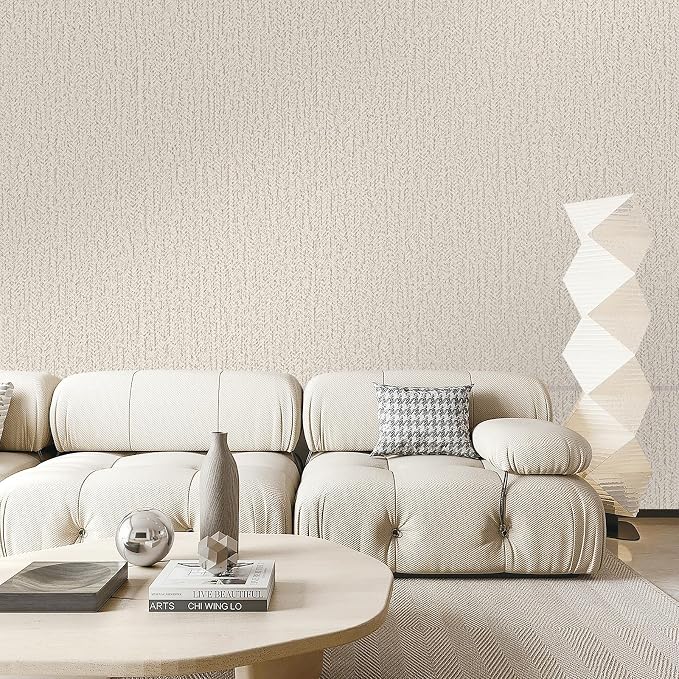 Gray Grasscloth Peel and Stick Wallpaper Renter Friendly Wall Covering Adhesive - Image 4