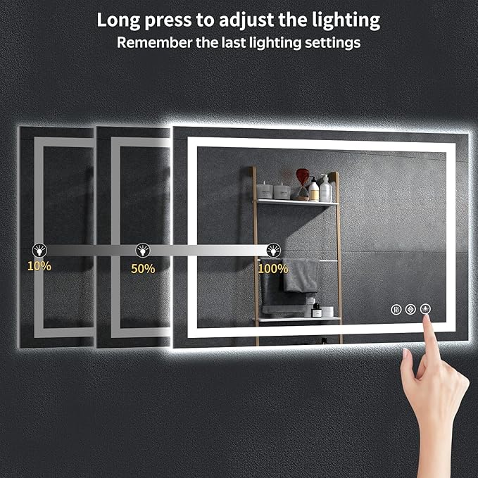 55"x30" LED Bathroom Mirror - Image 6