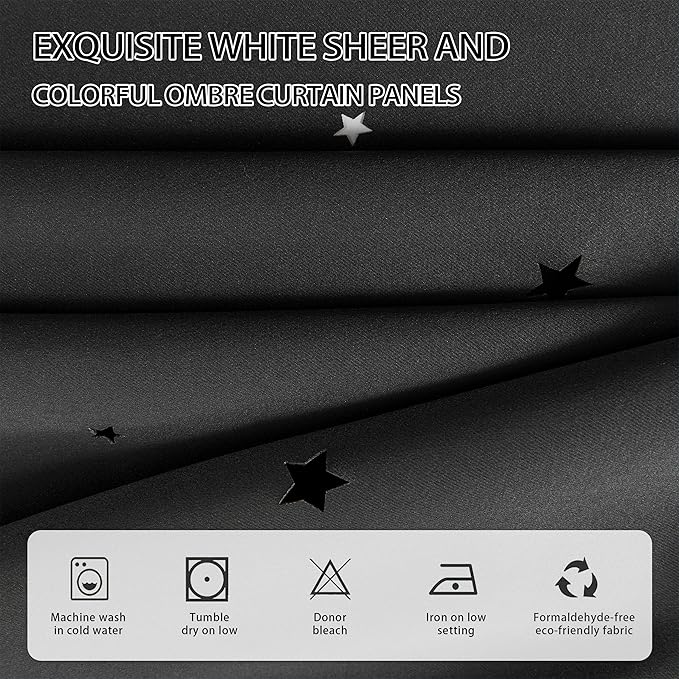XiDi Blackout Drapes for Bedroom Windows, Unicorn Curtains for Kids Room - Image 3