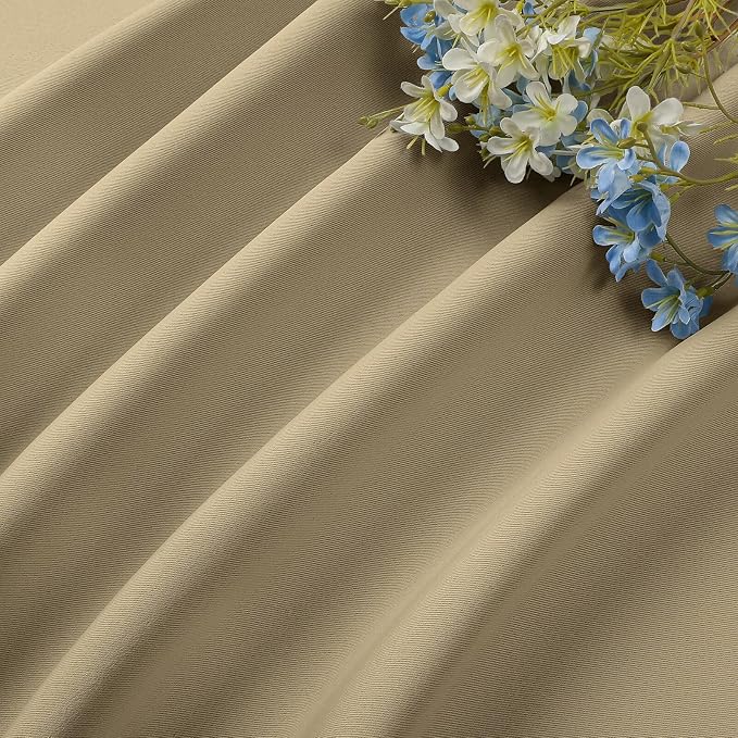CUCRAF Beige Blackout Curtains 84 inch Length 2 Panels Set, Rod Pocket Room - Image 7