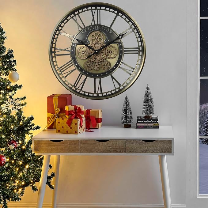CLXEAST 21 Inch Large Moving Gears Wall Clock - Image 6
