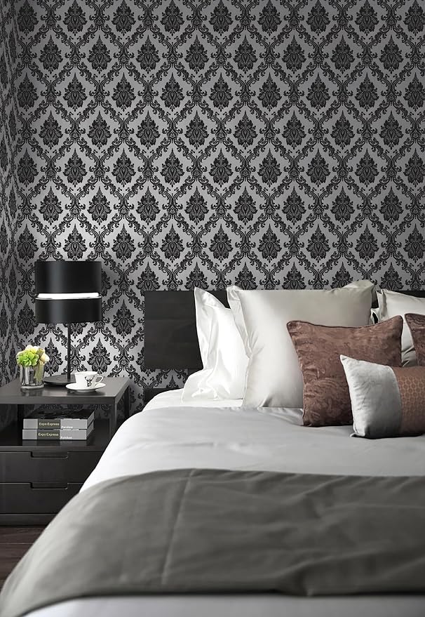 17.7" x 78" Peel and Stick Wallpaper Black Wallpaper - Image 5
