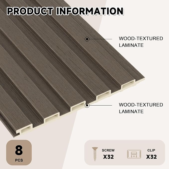 POHARE WPC Slat Wall Paneling, Acoustic Wall Panels - Image 3