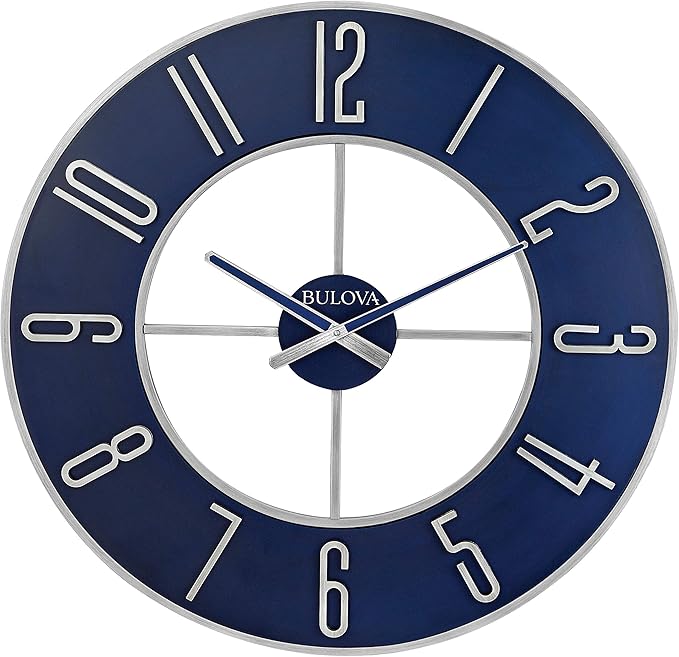 Bulova Blue Steel Oversize Wall Clock |Model C4809 by BulovaCorporation