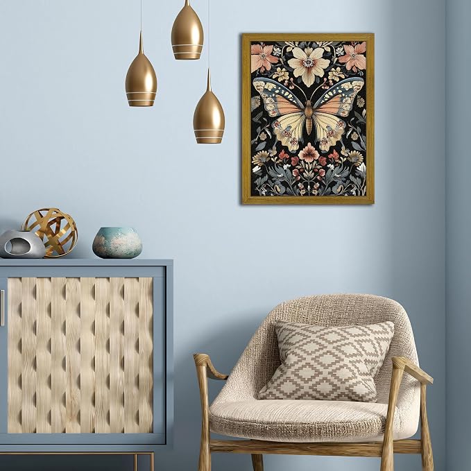 Hand Drawn Sandstone Nature Floral Wall Art, Framed Vintage 3D Textured - Image 7