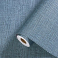 Blue Grasscloth Peel and Stick Wallpaper Textured Linen Adhesive Contact Paper by Akywall