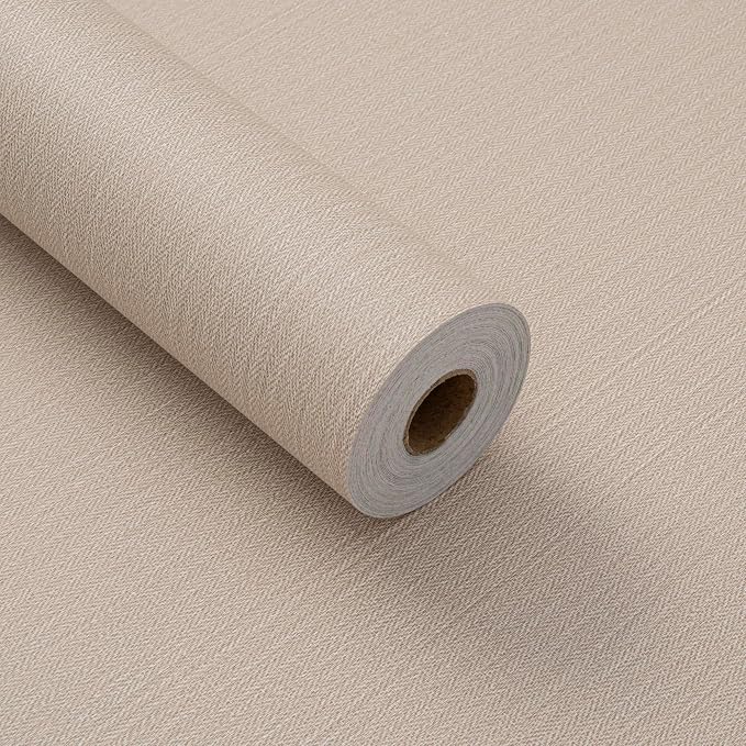 Haimin Fabric Wallpaper Textured Contact Paper Peel and Stick Faux Linen Wall - Image 9