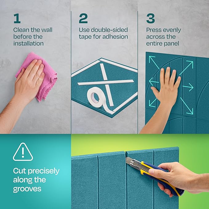 Acoustic Panels 12-Pack Soundproof Wall Panels 12"x12"x0.4" Decorative Sound - Image 5