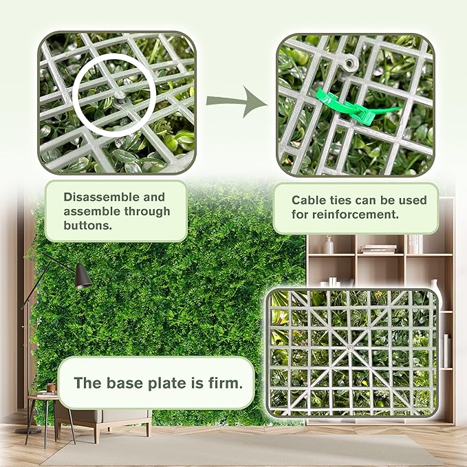 Greenery Faux Grass Wall Backdrop 60"x128" UV-Anti Artificial Green Boxwood - Image 4