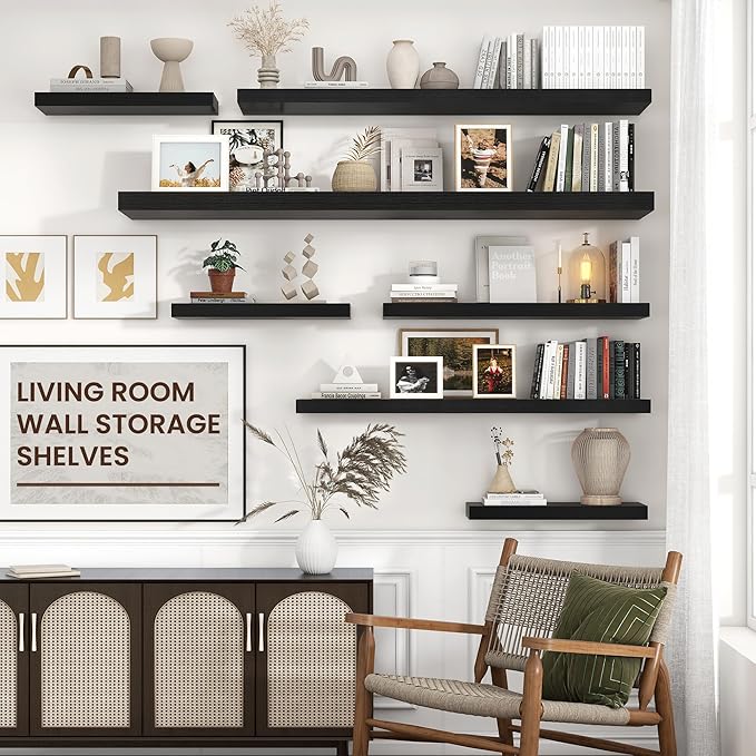 Venusmiles Floating Shelves for Wall 55 inch Long, Engineered Wood Large Wall - Image 2