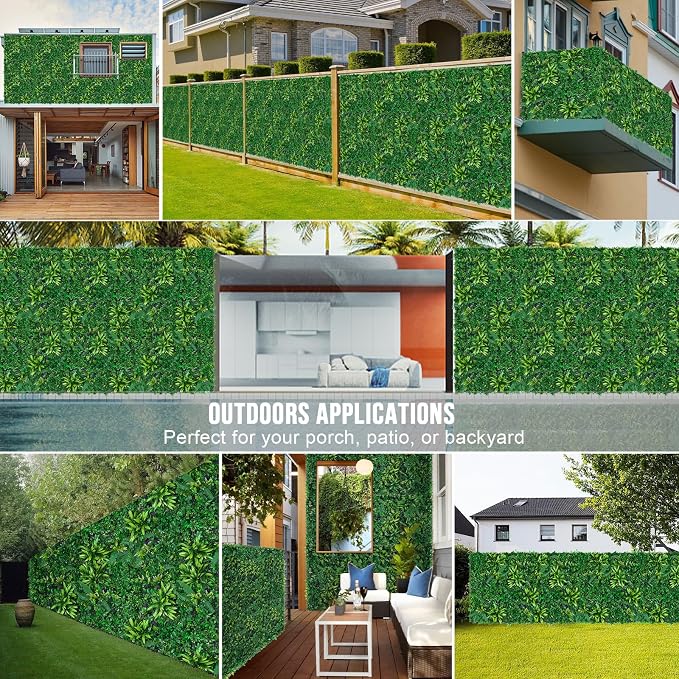 Grooy Artificial Boxwood Panels, Grass Wall Panels 20"x20", Privacy Hedge Fence - Image 7