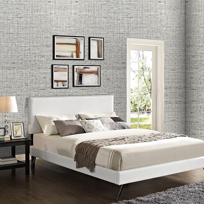 Gray Wallpaper Peel and Stick 15.75x196.85inch Contact Paper Grasscloth - Image 3