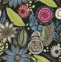 Dark Green Wallpaper Peel and Stick, Boho Vintage Floral Contact Paper by Laatse