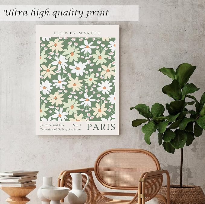 Induslyfe Large Framed Green Wall Art Canvas Decor Set of 3, Matisse Wall Art - Image 7