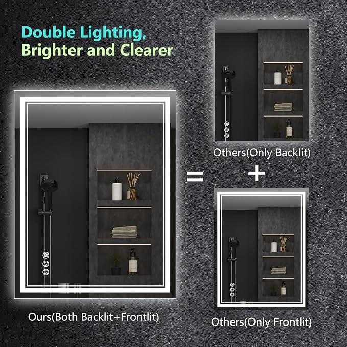 Ratsamee 24x36 Inch Led Mirror for Bathroom - Image 3