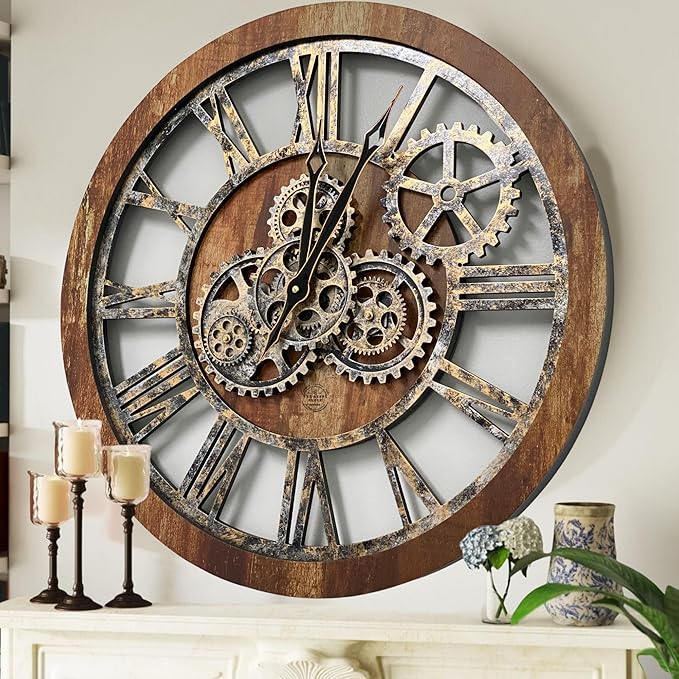 ImprovingLife The Gears Clock The Original Real Moving Gear Wall Clock Vintage - Image 4