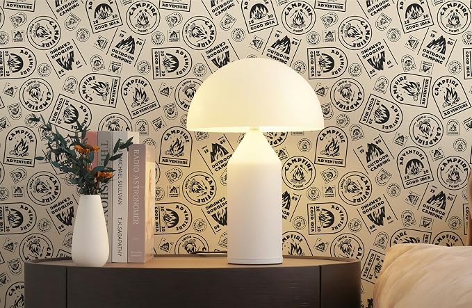 FLFK Beige Wallpaper Peel and Stick Antique Campfire Postmark Contact Paper - Image 5