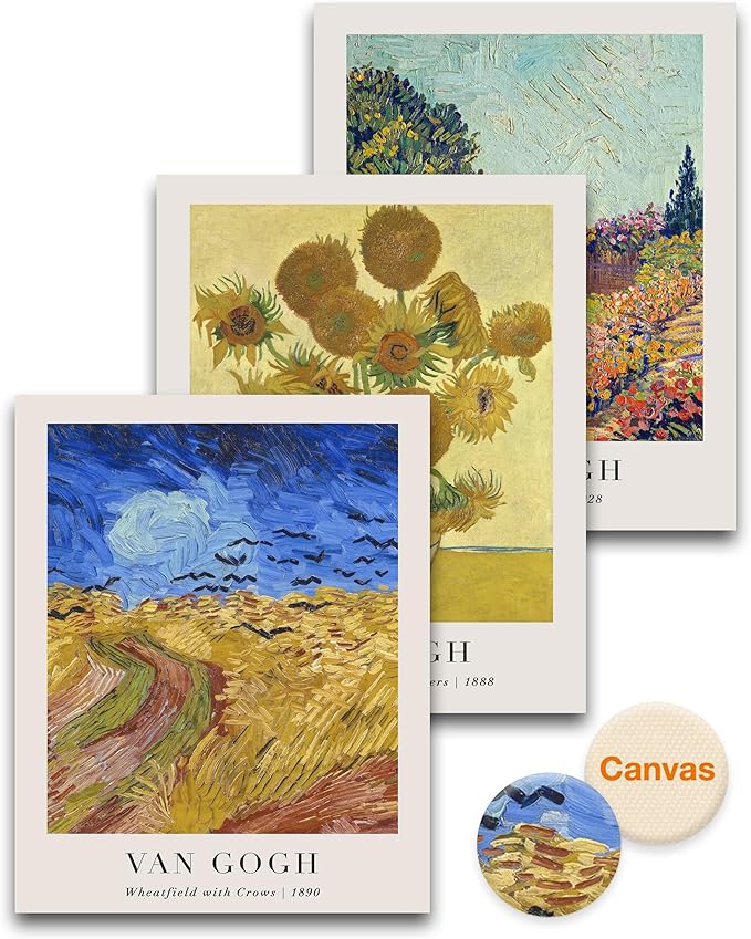HesenDot Unframed Vincent Van Gogh Wall Art Prints Set of 3, 12x16in Classic by HesenDot