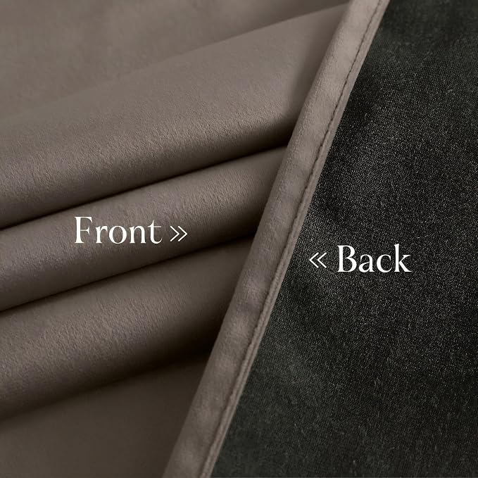 NICETOWN Taupe Velvet Curtains 84 inches Long - Image 6