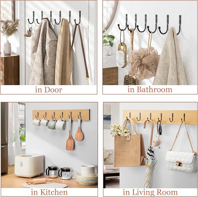 10 Pack Wall Hooks，Metal Hooks Hold up to 45 Lbs，Hooks Wall Mount - Image 4