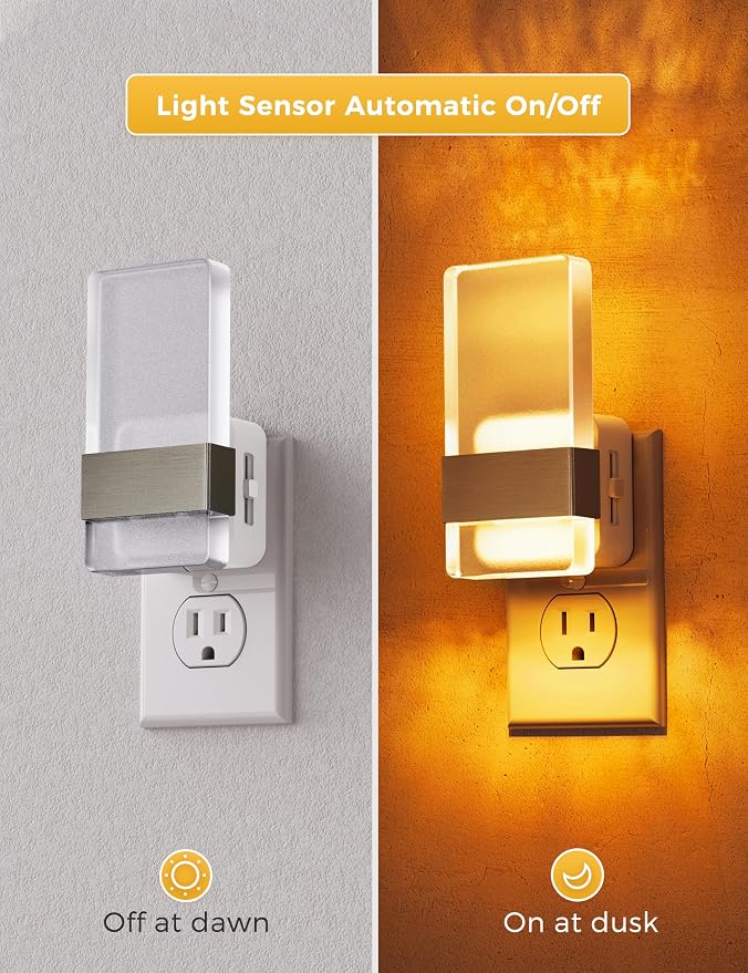 L LOHAS LED Night Light, Amber Night Lights Plug Into Wall, Dusk-to-Dawn Sensor - Image 2