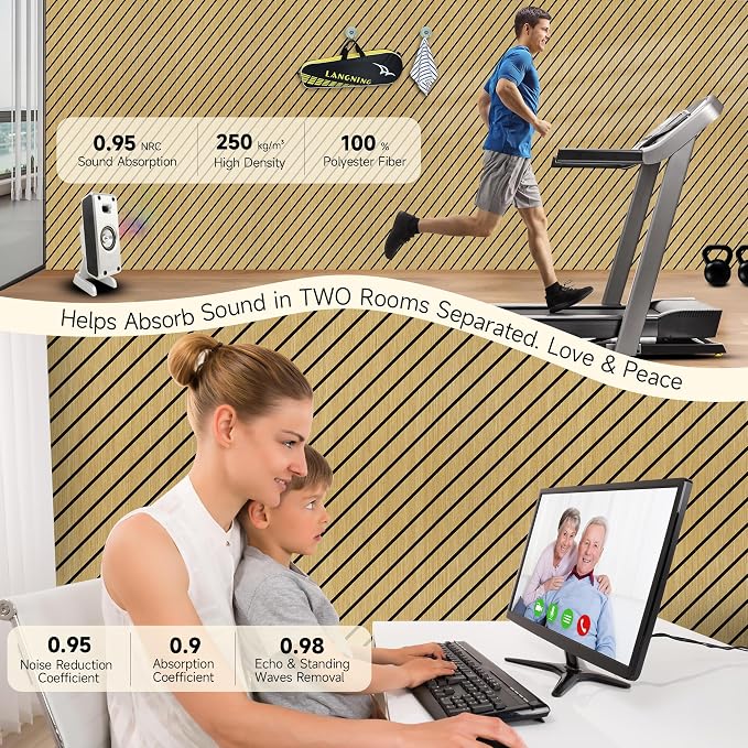Art Acoustic Panels for Wall, 5 Pack Sound Absorbing Panels, 47.2” x 23.6” - Image 5