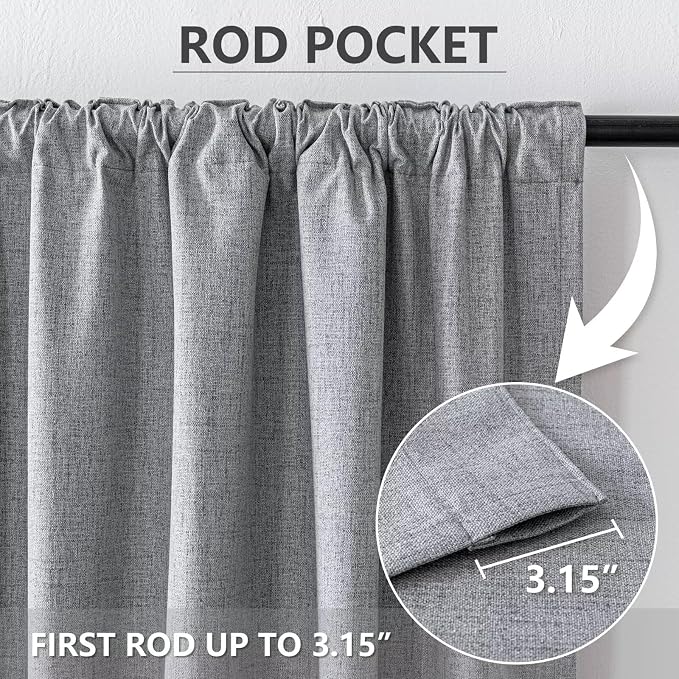 IGEMAEVE 100% Blackout Curtains 108 Inches Long - Image 4