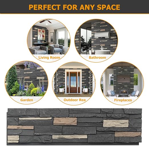 ROOMTEC 6-Packs Faux Stone Wall Covering Panels - Image 5