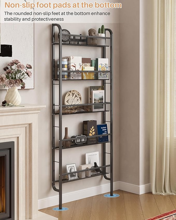 UMDONX Behind The Door Bathroom Shelf Narrow 5-Tier, Space-Saving Slim Storage - Image 5