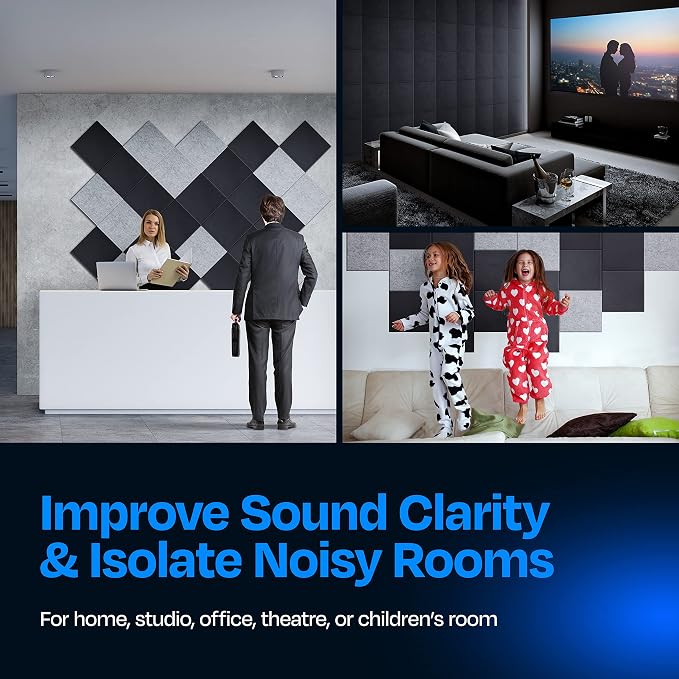 Acoustic Panels 12-Pack Soundproof Wall Panels 12"X12"X0.4" Sound Panels High - Image 4