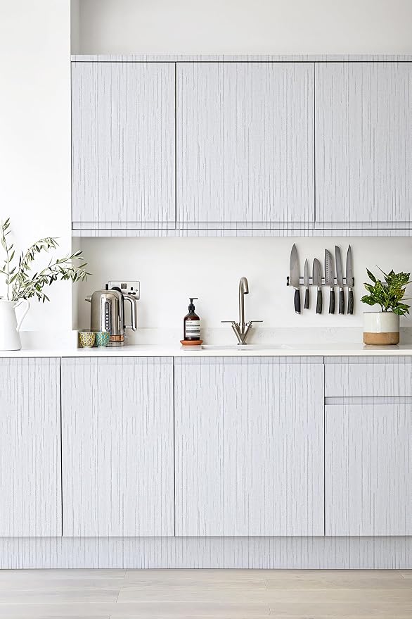 White Grasscloth Wallpaper Peel and Stick Textured Wallpaper - Image 7